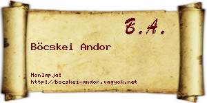 Böcskei Andor névjegykártya