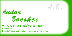 andor bocskei business card